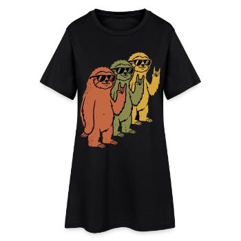 Jupe de paresseux cool - Robe T-shirt Femme - noir - Devant