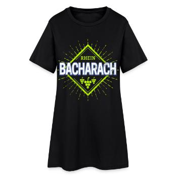 Bacharach am Rhein Retro Weintrauben Souvevnir - Frauen T-Shirt-Kleid - Schwarz - Vorne