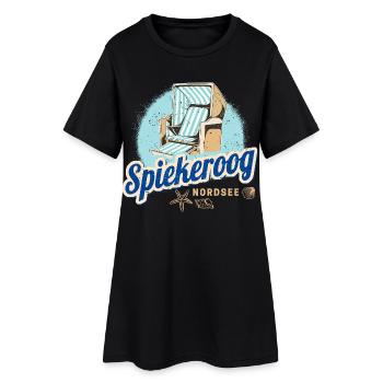 Spiekeroog Ostfriesland Deutschland Insel Nordsee - Frauen T-Shirt-Kleid - Schwarz - Vorne