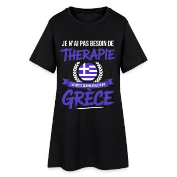 Besoin de Grèce Pas de thérapie - Robe T-shirt Femme - noir - Devant