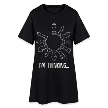 I'm Thinking Game of Chess - Frauen T-Shirt-Kleid - Schwarz - Vorne