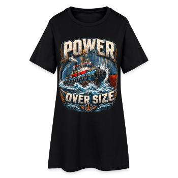 Tugboats Tugboats Power Over Size - Women’s T-Shirt Dress - black - Front