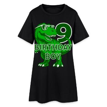 DINO 9 ANS DINOSAURE 9E ANNIVERSAIRE - Robe T-shirt Femme - noir - Devant