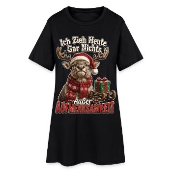 Ich zieh heute gar nichts - Frauen T-Shirt-Kleid - Schwarz - Vorne