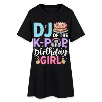 DJ de la fille d’anniversaire K-Pop - Robe T-shirt Femme - noir - Devant