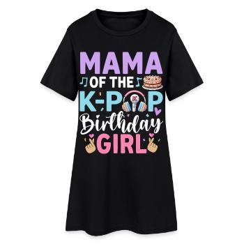 Maman de la fille d’anniversaire K-Pop - Robe T-shirt Femme - noir - Devant