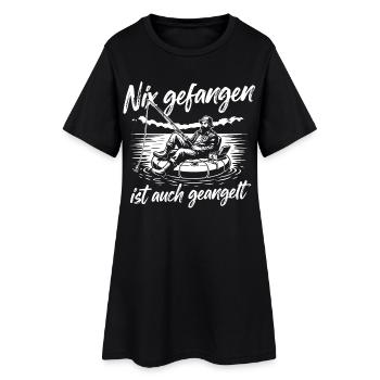 Angeln mit Humor - Frauen T-Shirt-Kleid - Schwarz - Vorne