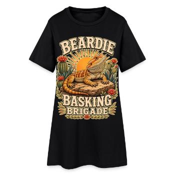 BEARDIE BASKING BRIGADE - Frauen T-Shirt-Kleid - Schwarz - Vorne