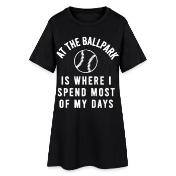 Passer mes journées au stade de baseball - Robe T-shirt Femme - noir - Devant