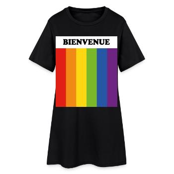 LGBT welcome Bienvenue French safe space gay ally - Women’s T-Shirt Dress - black - Front