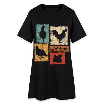 Graphique vintage de poulets pour l’agriculteur et la ferme - Robe T-shirt Femme - noir - Devant