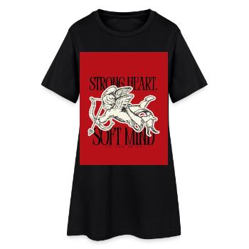 Strong hearts, delicate minds - Women’s T-Shirt Dress - black - Front