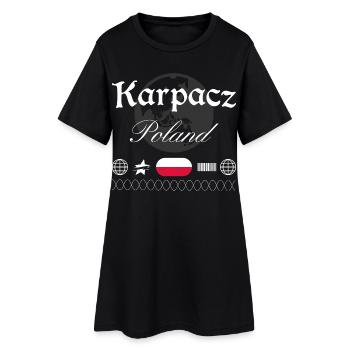 Karpacz Polen Streetwear Reise Souvenir - Frauen T-Shirt-Kleid - Schwarz - Vorne