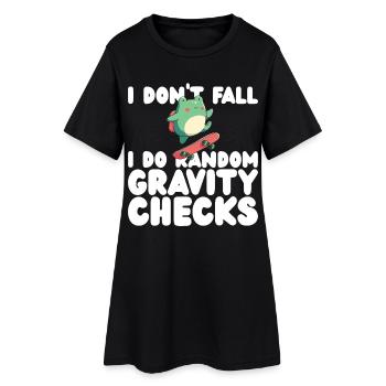 Je ne tombe pas, je fais des tests de gravité aléatoires - Robe T-shirt Femme - noir - Devant