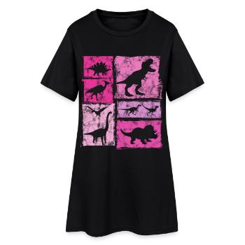 Graphique vintage dinosaure dinosaure - Mignons dinosaures - Robe T-shirt Femme - noir - Devant