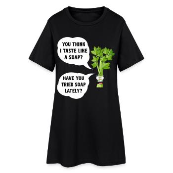 T-shirt blague au savon au céleri - Robe T-shirt Femme - noir - Devant