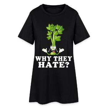 Celery Rage: Warum hassen sie? - Frauen T-Shirt-Kleid - Schwarz - Vorne
