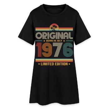 Cadeau du 50e anniversaire Millésime de juillet 1976 - Robe T-shirt Femme - noir - Devant