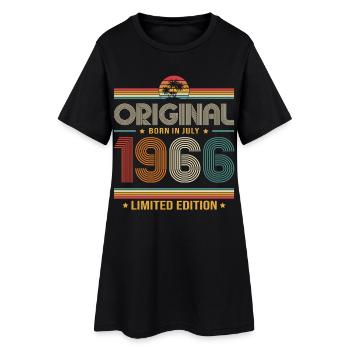 Cadeau du 60e anniversaire Millésime Juillet 1966 - Robe T-shirt Femme - noir - Devant