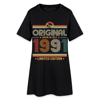 Cadeau du 35e anniversaire Millésime de juillet 1991 - Robe T-shirt Femme - noir - Devant