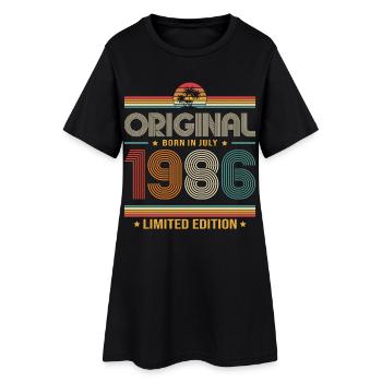 Cadeau pour les 40 ans Millésime Juillet 1986 - Robe T-shirt Femme - noir - Devant