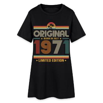 Cadeau d’anniversaire 55e Millésime Juillet Millésime 1971 - Robe T-shirt Femme - noir - Devant