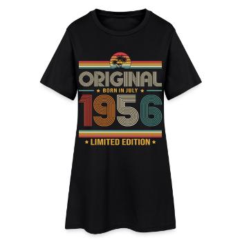 70th Birthday Gift Vintage July Vintage 1956 - Women’s T-Shirt Dress - black - Front