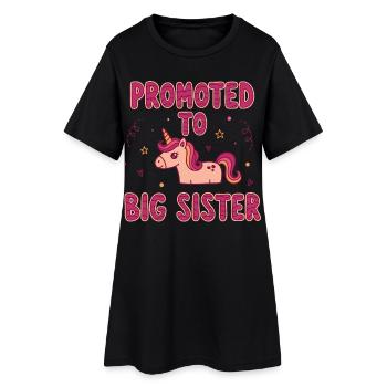 Révélation du sexe : baby shower promue à la grande sœur - Robe T-shirt Femme - noir - Devant