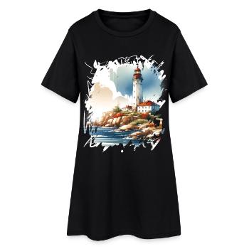 phare - Robe T-shirt Femme - noir - Devant