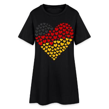 Drapeau allemand - Cœur dehors - Robe T-shirt Femme - noir - Devant