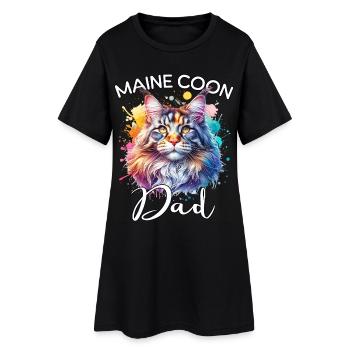 Maine Coon Papa - Frauen T-Shirt-Kleid - Schwarz - Vorne