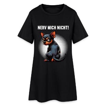 Nerv Mich Nicht Zwergpinscher Pinscher Minpin - Frauen T-Shirt-Kleid - Schwarz - Vorne