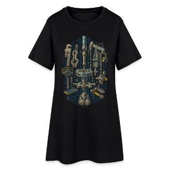 Ouvrier sur plateformes pétrolières - Robe T-shirt Femme - noir - Devant