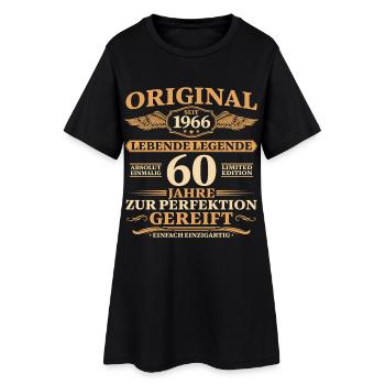 Geschenk Idee 60. Geburtstag Baujahr 1966 - Frauen T-Shirt-Kleid - Schwarz - Vorne