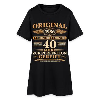 Geschenk Idee 40. Geburtstag Baujahr 1986 - Frauen T-Shirt-Kleid - Schwarz - Vorne