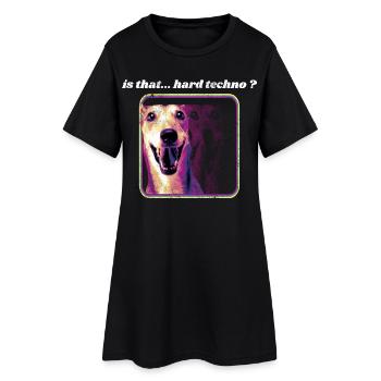 Chien Hard Techno - Outfit Humour Rave Techno  - Robe T-shirt Femme - noir - Devant