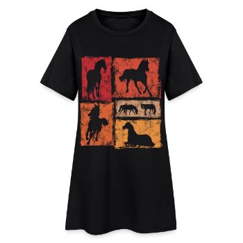 Perspectives équestres pour cavaliers et sauteurs - Robe T-shirt Femme - noir - Devant