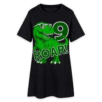 DINO 9 ANS DINOSAURE 9E ANNIVERSAIRE - Robe T-shirt Femme - noir - Devant