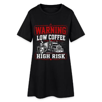 Chauffeur de camion Café longue distance - Robe T-shirt Femme - noir - Devant
