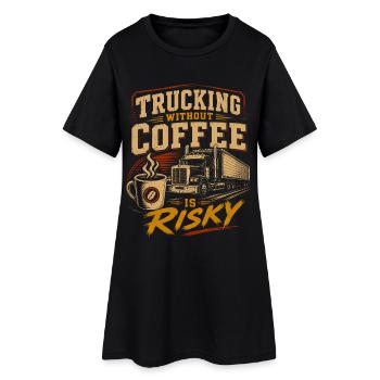 Trucks Drivers Transport Logistics - Women’s T-Shirt Dress - black - Front