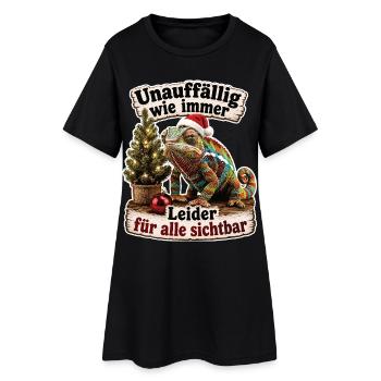 Chamäleon mit missglückter Tarnmission - Frauen T-Shirt-Kleid - Schwarz - Vorne