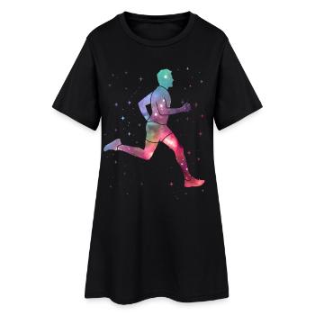 Running Jogging Space Men's Kids Boys Runner - Women’s T-Shirt Dress - black - Front