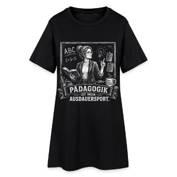 Pädagogik ist mein Ausdauersport Shirt - Frauen T-Shirt-Kleid - Schwarz - Vorne