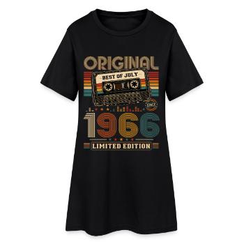 61st Birthday Gift Vintage July Vintage 1966 - Women’s T-Shirt Dress - black - Front
