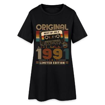 Cadeau du 35e anniversaire Millésime de juillet 1991 - Robe T-shirt Femme - noir - Devant