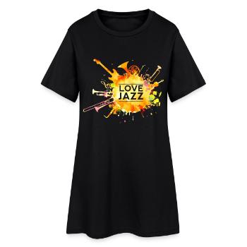 love Jazz musik konzert blasorchester bläser Band - Frauen T-Shirt-Kleid - Schwarz - Vorne