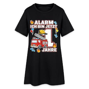 Alarm Ich Bin Jetzt 1 Feuerwehr Geburtstag - Frauen T-Shirt-Kleid - Schwarz - Vorne