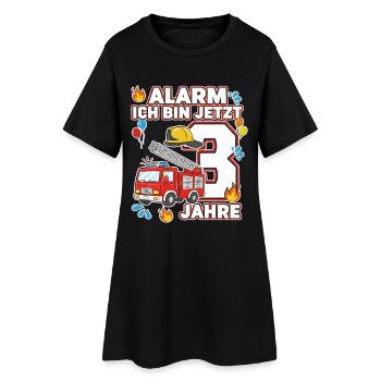 Alarm Ich Bin Jetzt 3 Feuerwehr Geburtstag - Frauen T-Shirt-Kleid - Schwarz - Vorne