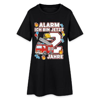 Alarm Ich Bin Jetzt 2 Feuerwehr Geburtstag - Frauen T-Shirt-Kleid - Schwarz - Vorne