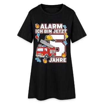 Alarm Ich Bin Jetzt 5 Feuerwehr Geburtstag - Frauen T-Shirt-Kleid - Schwarz - Vorne